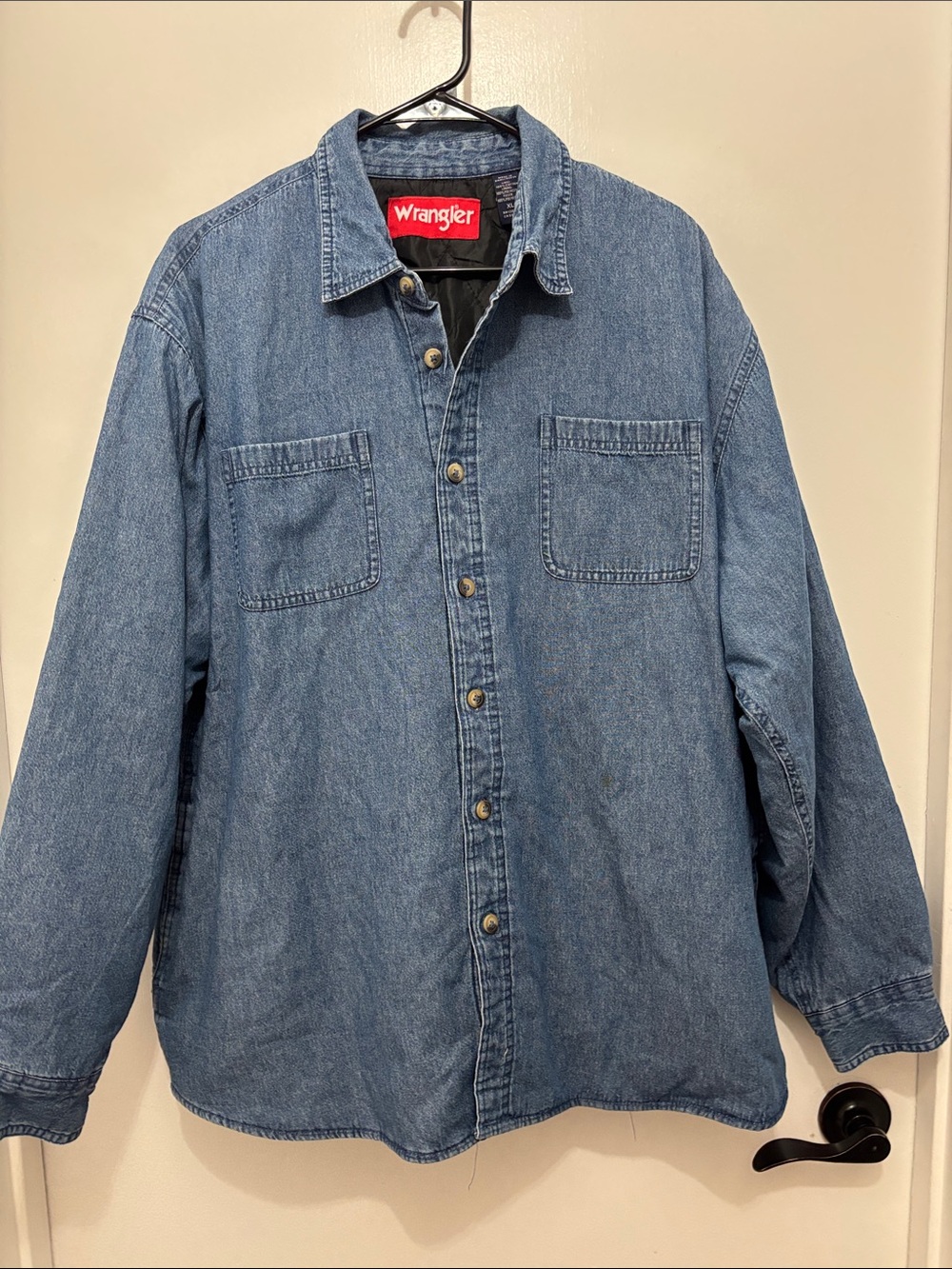 90’s Wrangler Men’s Light Blue Denim Shirt Jacket XL